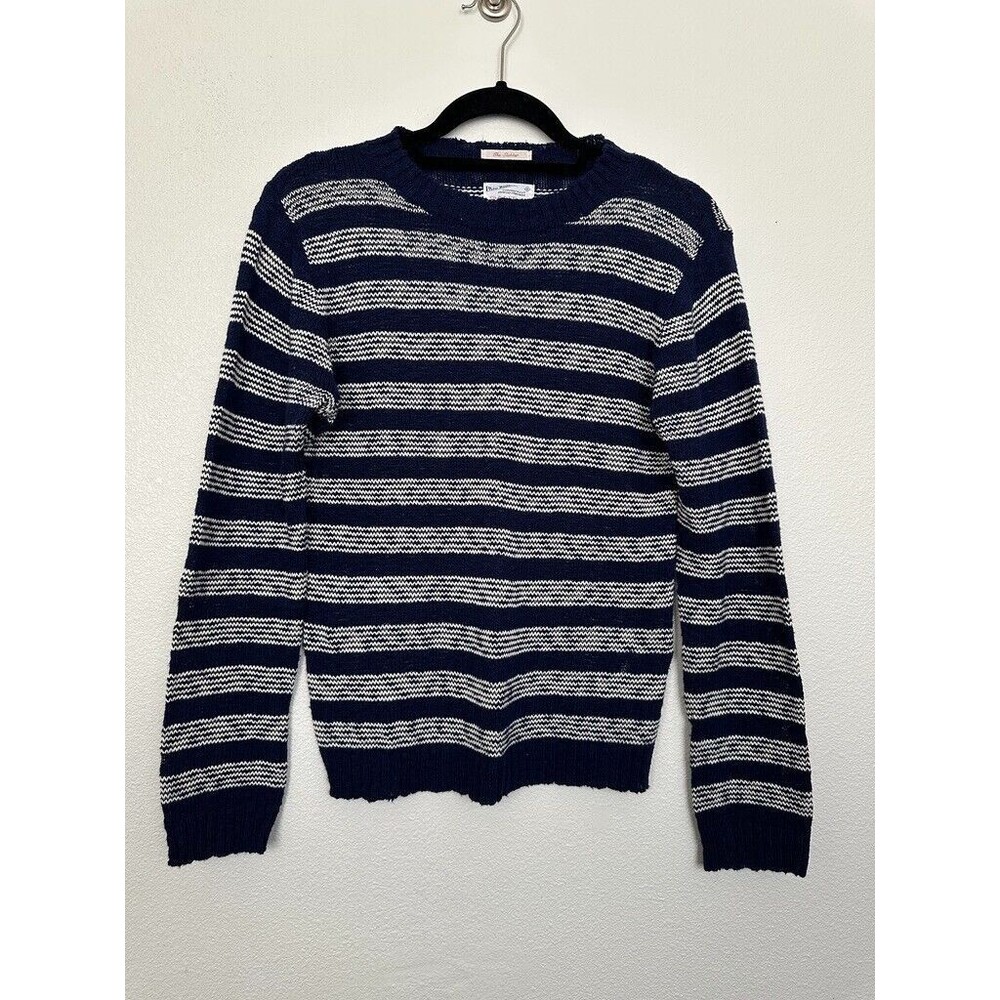 GANT RUGGER The Slubber Sweater Navy Striped Knit Nautical Fisherman Men's XS